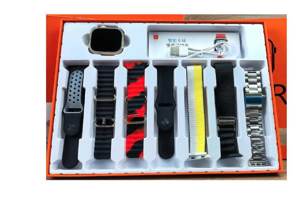 Ceas smartwatch ultra 3 cu 7 bratari culori diferite Ecran tactil HD